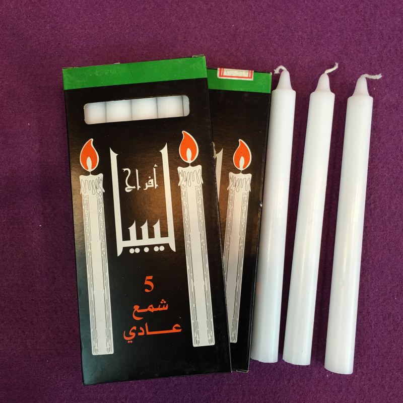 Tall Decorative White Snow Wax Candles