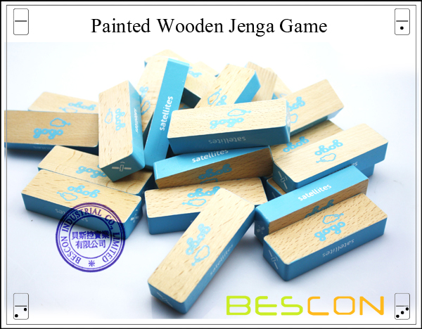 Painted Wooden Jenga Game-3