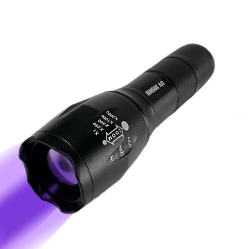 Lampe de poche UV rechargeable étanche avec LED ultraviolets de 395 nm et 365 nm