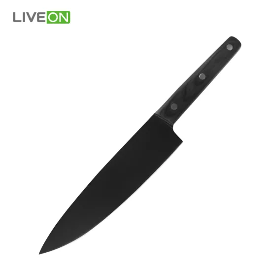 8 Inch Black Kitchen Wooden Chef Knife