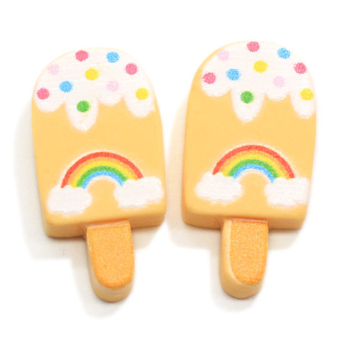 Popular Flatback Colorful Popsicle Resin Charms Sweet Cone Simulation Summer Food Beads Cabochon Keychain DIY Decoration