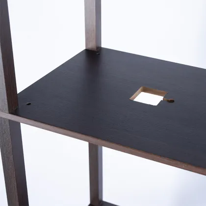 Four Layer Large Floor Lamp Wooden Frame