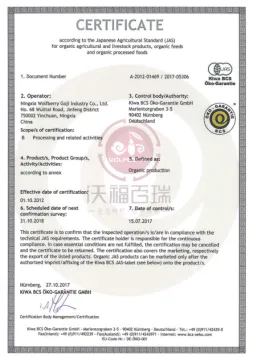 JAS standard Hot sale chinese organic wolfberry