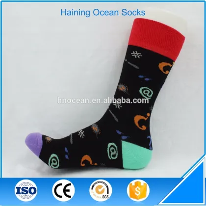 Special punctuation flower jacquard men socks