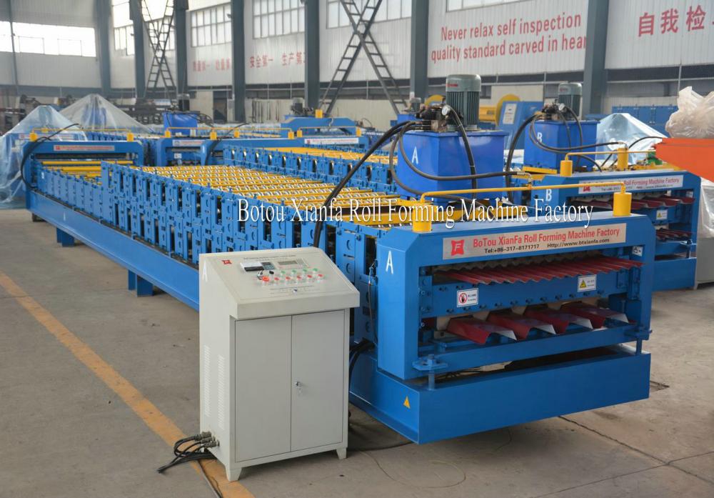 Building Material Double Decker Roof roll Forming Machine