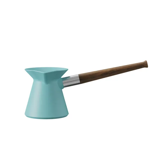 Luxury Turkish Coffee Pot Set with Wooden Handle and Quality Warmer