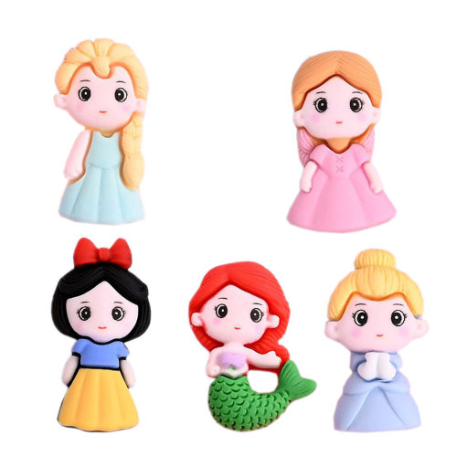 Kawaii Resin Κορίτσια μενταγιόν Flat Back Princess Cabochon Beads DIY Phone Case Ornament Hair Bow Center Embellishment