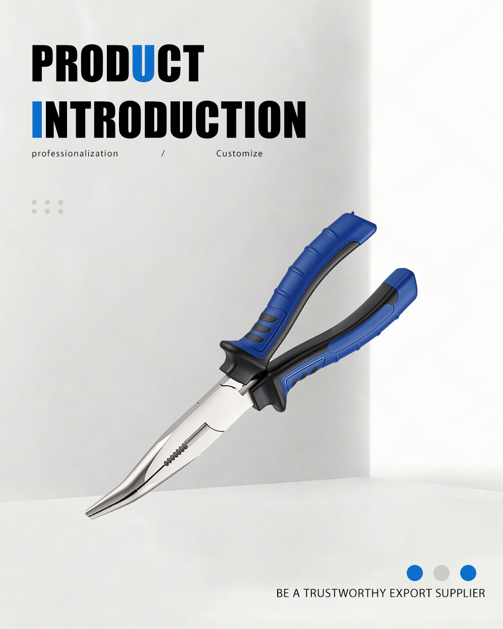 8” European Style Bent Nose Pliers（55#）