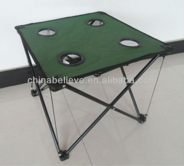 beach table with cup holder