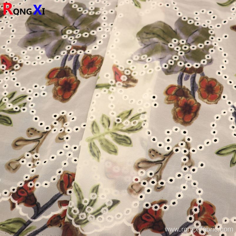 New Embroidered Chiffon Fabric With High Quality