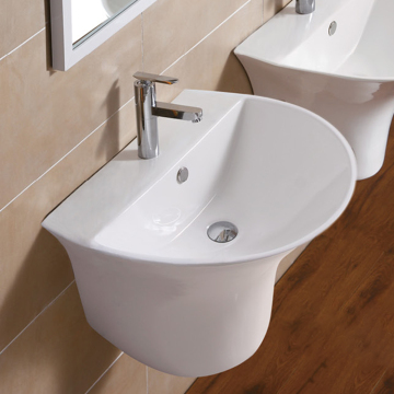 Modern Duvar Montajı Banyo Lavabosu: Avrupa Yarı Kaide Yıkama Havzası