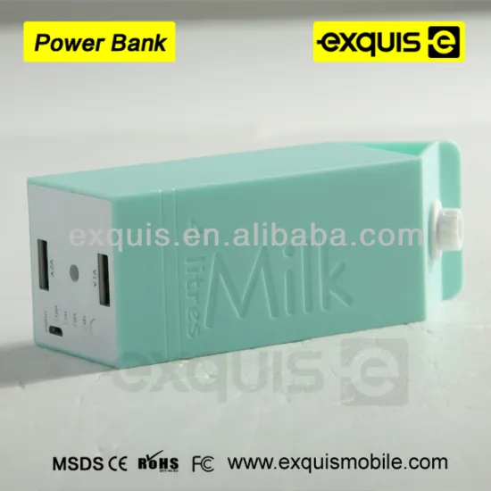 Factory cheap price fashion cute milk box 10400mAh power bank for smart phone