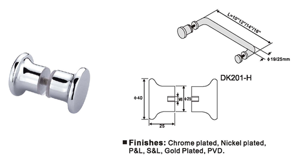 Solid Brass Back to Back Bathroom Door Knob