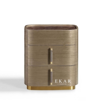 Wooden Bedside Table with 3 Drawers for Modern Home Bedroom and Hotels