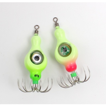 LED-Köderköder-Licht-Doppelhaken leuchten im Dunk-Tintenfisch-Jig für Stream Shrimp &amp; Tintenfischfischen