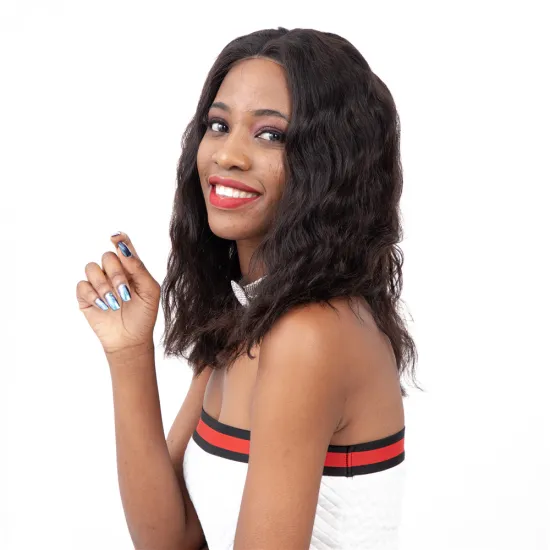 Popular Style Peruvian Human Hair Lace Front Wig, Short Curly Human Hair Wigs For Black Women