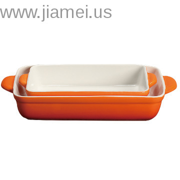 Square Stoneware bakeware-orange
