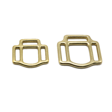 Adjustable Steel and Brass Two-Slot Buckle Hardware for Horse Harness