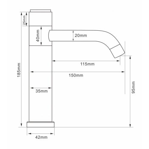 360 rotating stainless-steel button single cold basin faucet