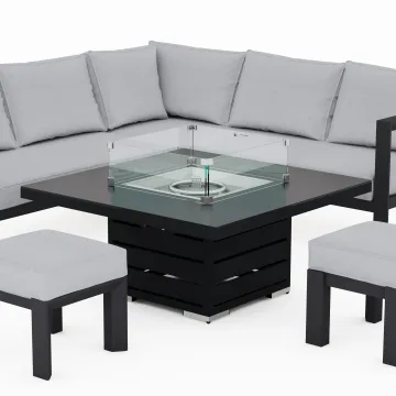 Aluminum Garden Sets Patio Furniture 5-Piece Sofa Set with Fire Pit Table LM24-9031
