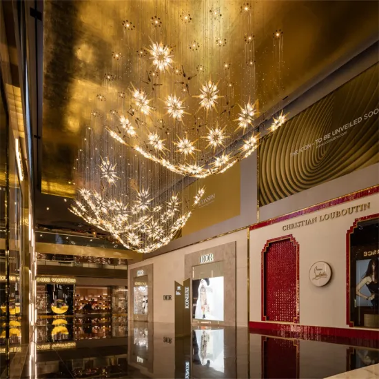 Large Custom Led Crystal Shopping Mall Chandelier Pendant