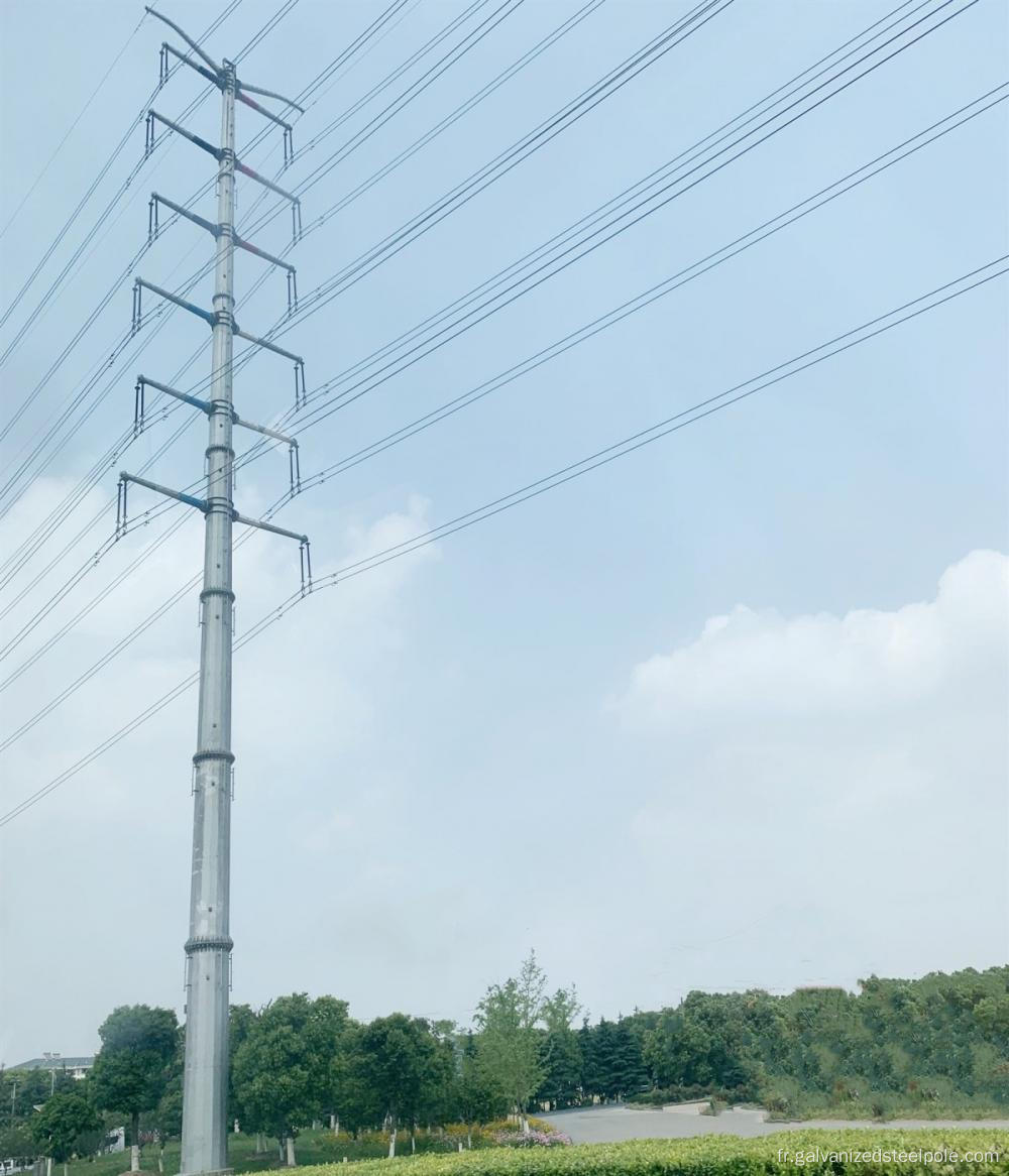 Pôle en acier de transmission électrique polygonale de 220kV