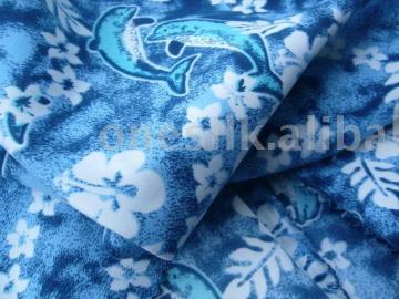 Twill Peach Printed Fabric
