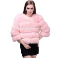 Faux fur coat in pelliccia di volpe cuciture breve paragrafo