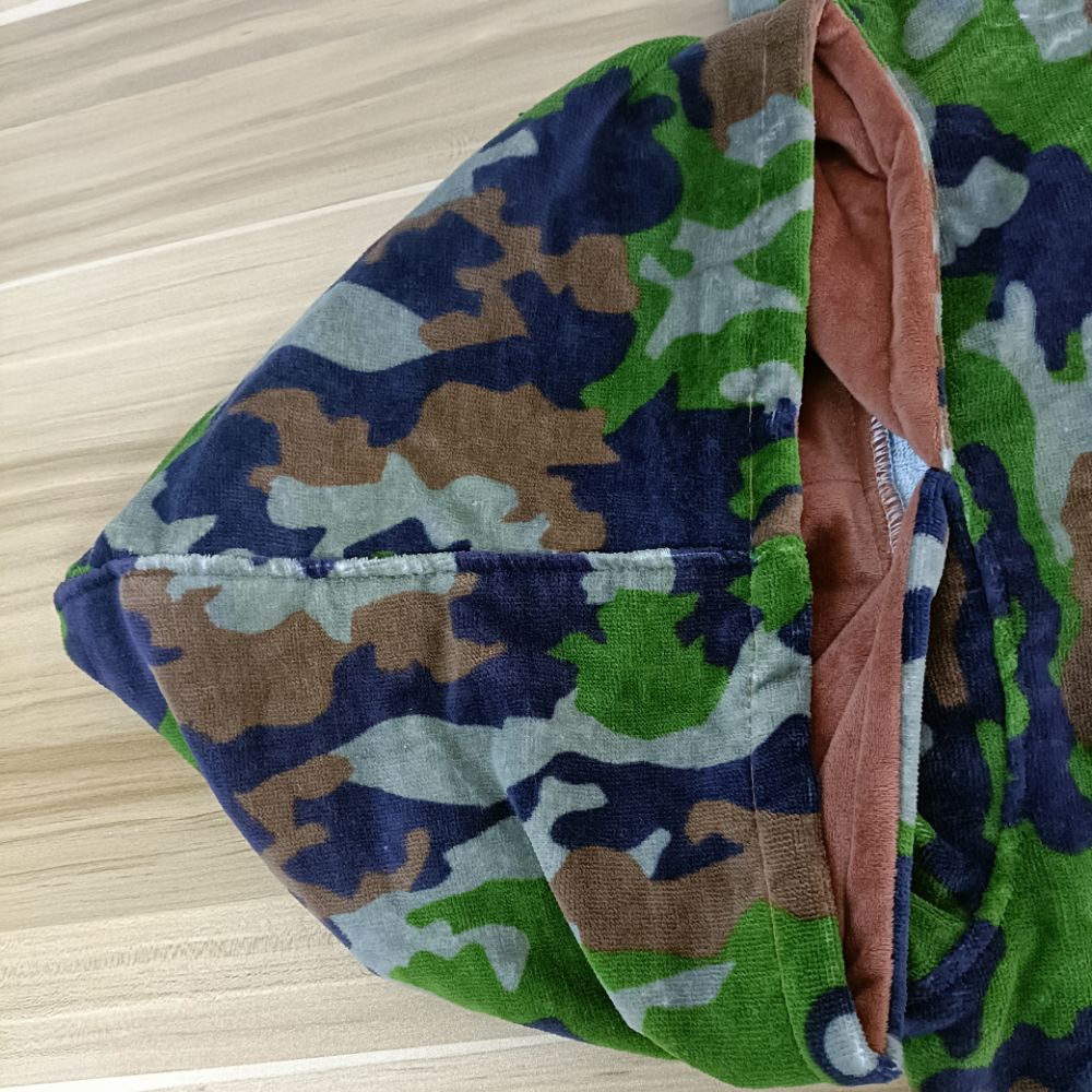 Cotton Camouflage Print Surf Beach Poncho Towels