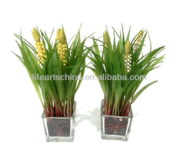 artificial grass, plastic grass, 28cm potted mini plant, hyacinth bonsai, wholesale