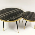 round marble sofa edge side table combination