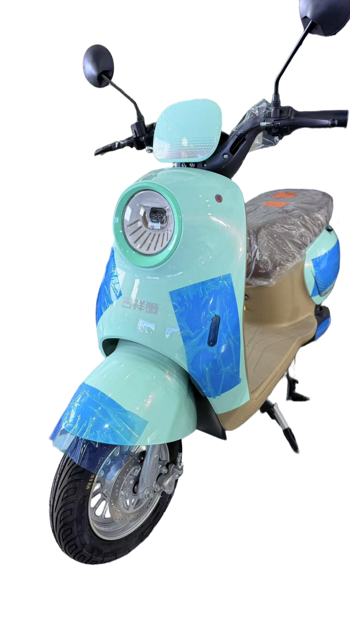 Mint-Green Electric Scooter with Retro Style