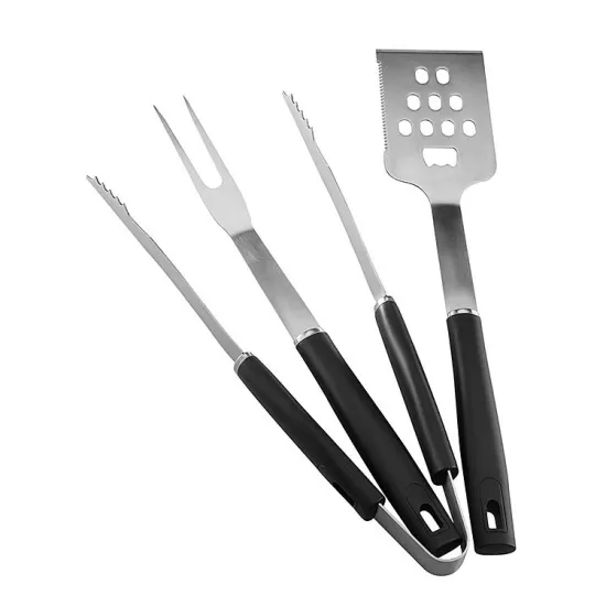 Hot Sale BBQ Accessories Set 3pcs Set Clamp Fork Shovel Stainless Steel BBQ Grill Tool Sets