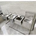 Modern Wall-Mounted Knee-Operated Stainless Steel Kitchen Sink