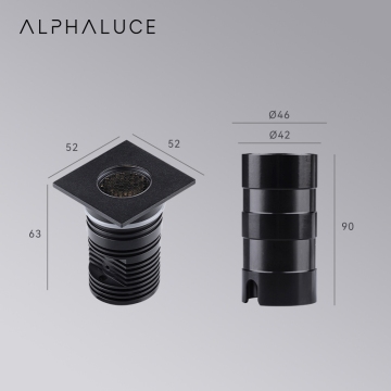 LED étanche à LED de terrasse enracinée lumière IP67 carré