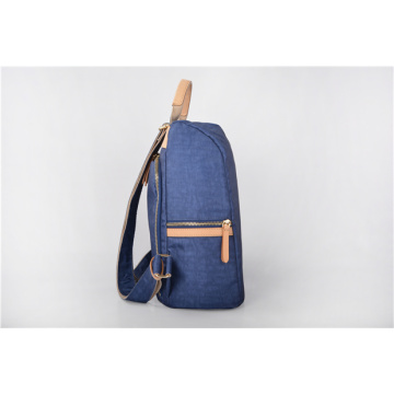 Blue Vintage Nylon Backpack Unisex Casual Bookbag