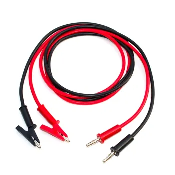 3-5A 1m Alligator Clip Test Lead to Banana Plug Cable (Black/Red)