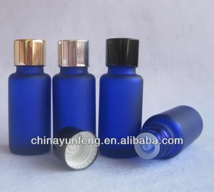 15ml frosted blue glass essence oil bottle