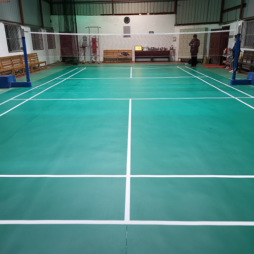 Alfombra de pista de bádminton verde de PVC para interiores