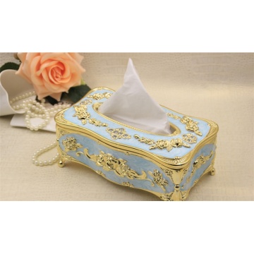 European Style Carved Rose Tissue Box