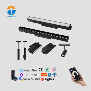 48V Magnetic Track System Surface Mounted Spot Focus Lamp Linear Light LED Track Light for Commercial Lighting