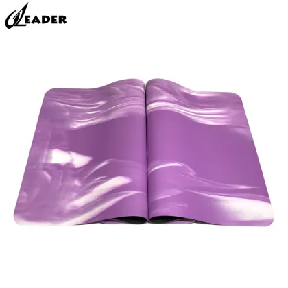 Eco-Friendly Non-Slip Black and Purple Yoga Mat