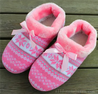 Ladies Women′s Knit Slippers Indoor Slippers Footwear Shoes