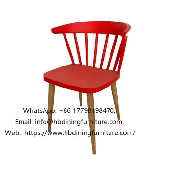 Simplicity Comfortable Rectangle Back Red plastic Dining Chair