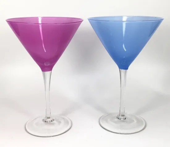 custom creative unique colored goblet cocktail glasses set