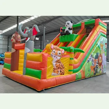 Custom Animal Design Inflatable Bouncer with Dual Lane Slide for Rent