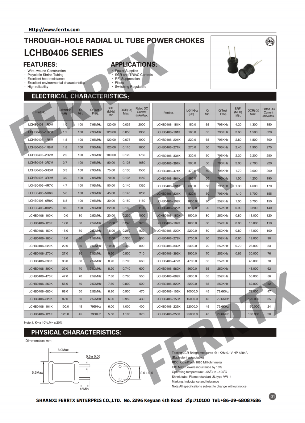 High Voltage Inductor LCHB