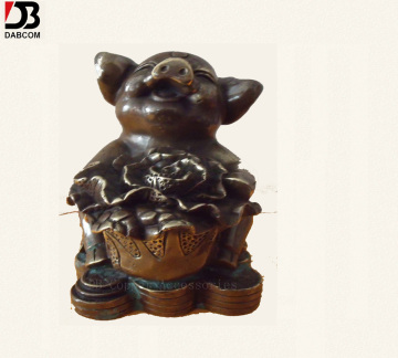 The 12 Chinese Zodiac Brass Pig Sculpture