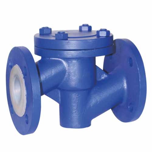 Fluorine-lined check valves