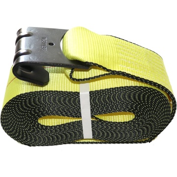 ENHANCED SAFETY Cargo Winch Strap with Flat Hook